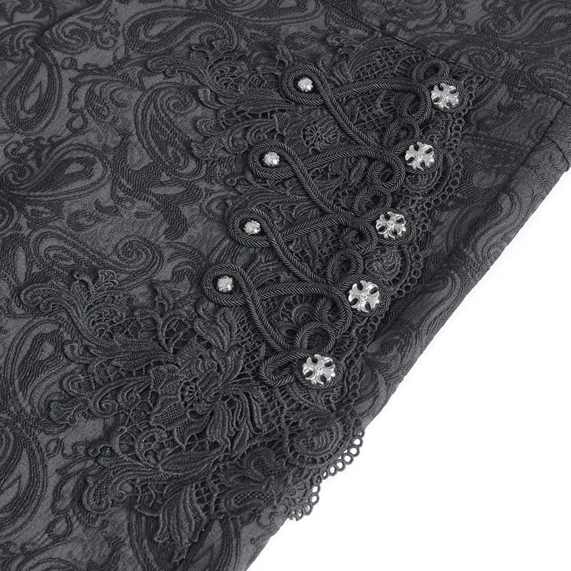 Herren-Gothic-Blumenbestickte Jacquard-Hose