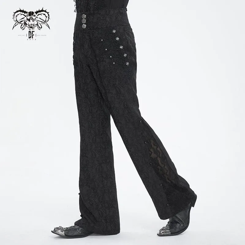 Herren-Gothic-Blumenbestickte Jacquard-Hose