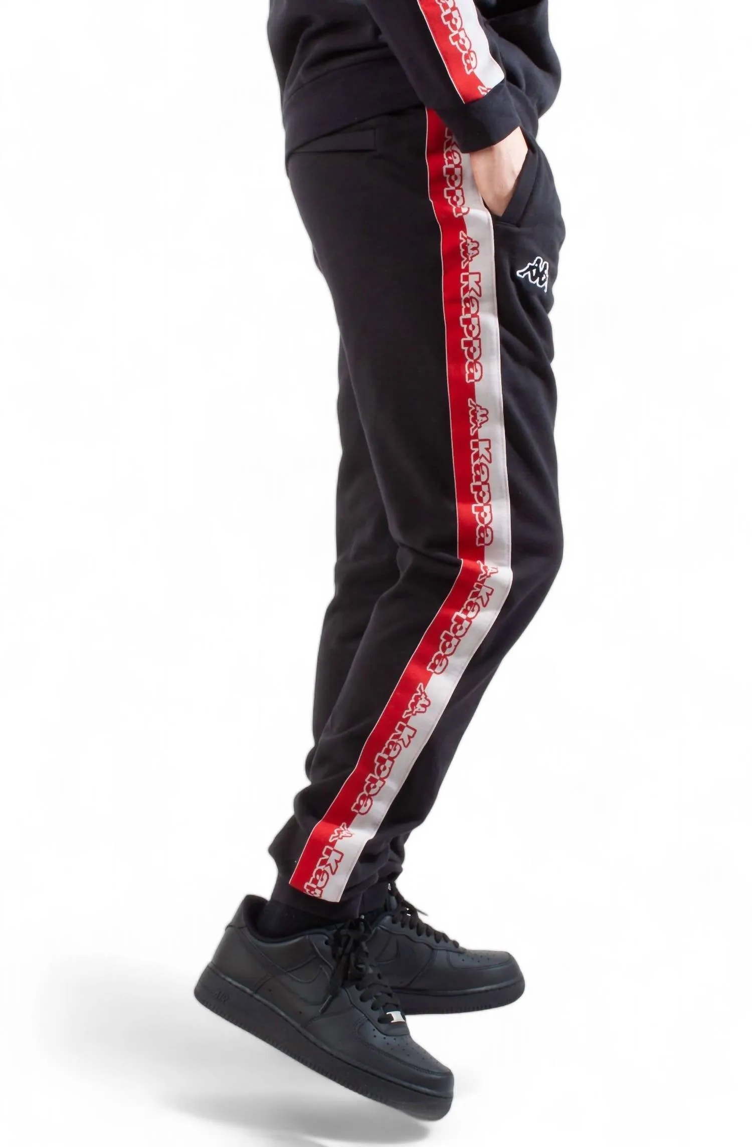 Herren Logo-Band Danira Jogginghose in Schwarz/Grau/Rot