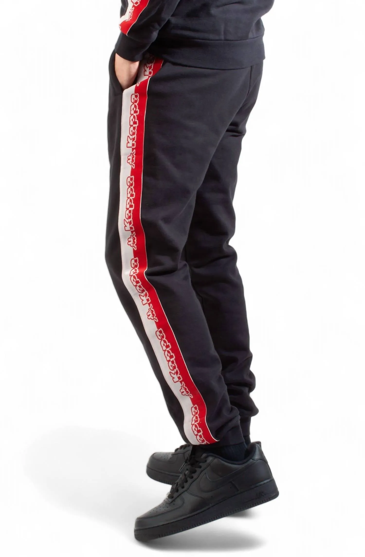 Herren Logo-Band Danira Jogginghose in Schwarz/Grau/Rot