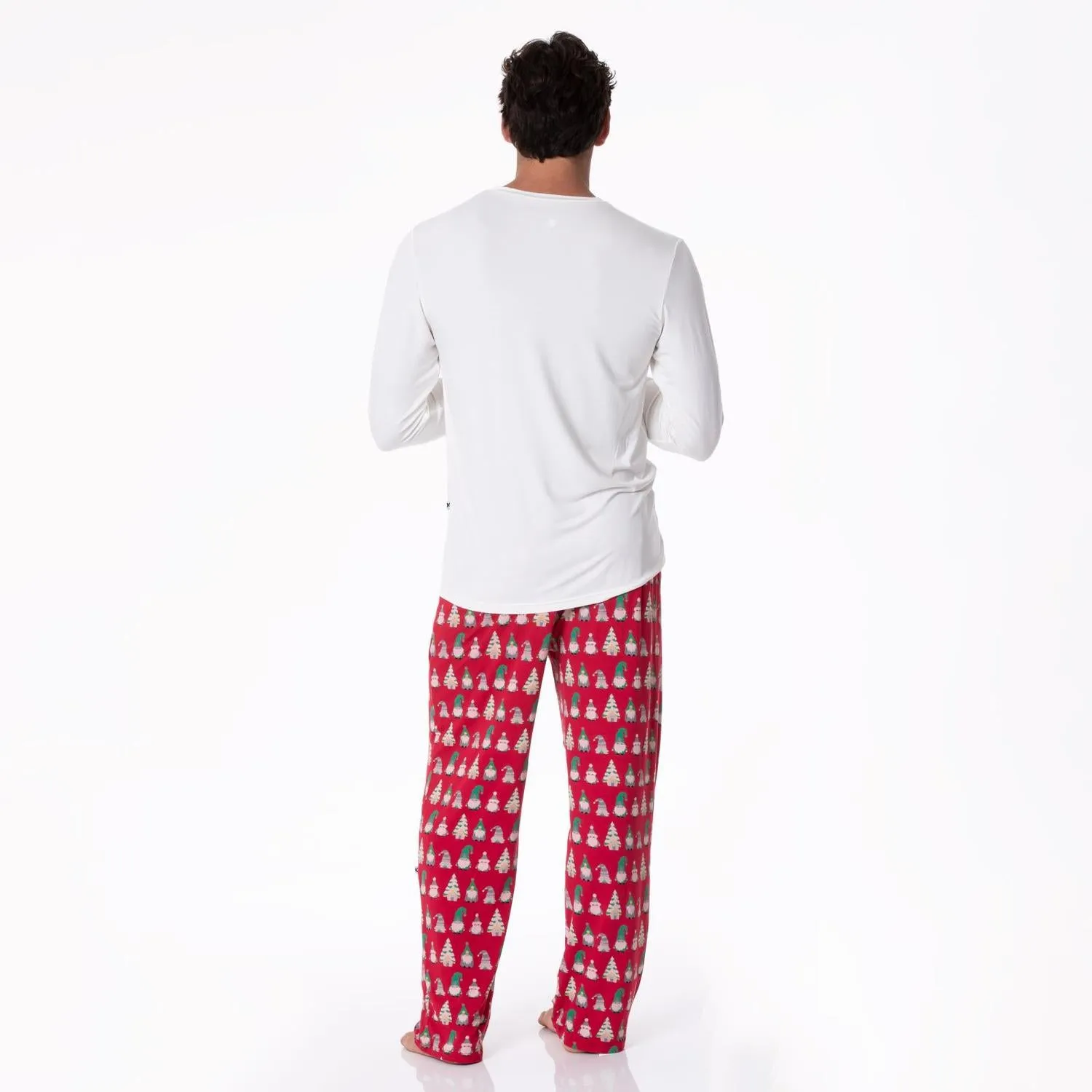 Herren-Pyjamahose mit Druck in Karmesinrote Gnome