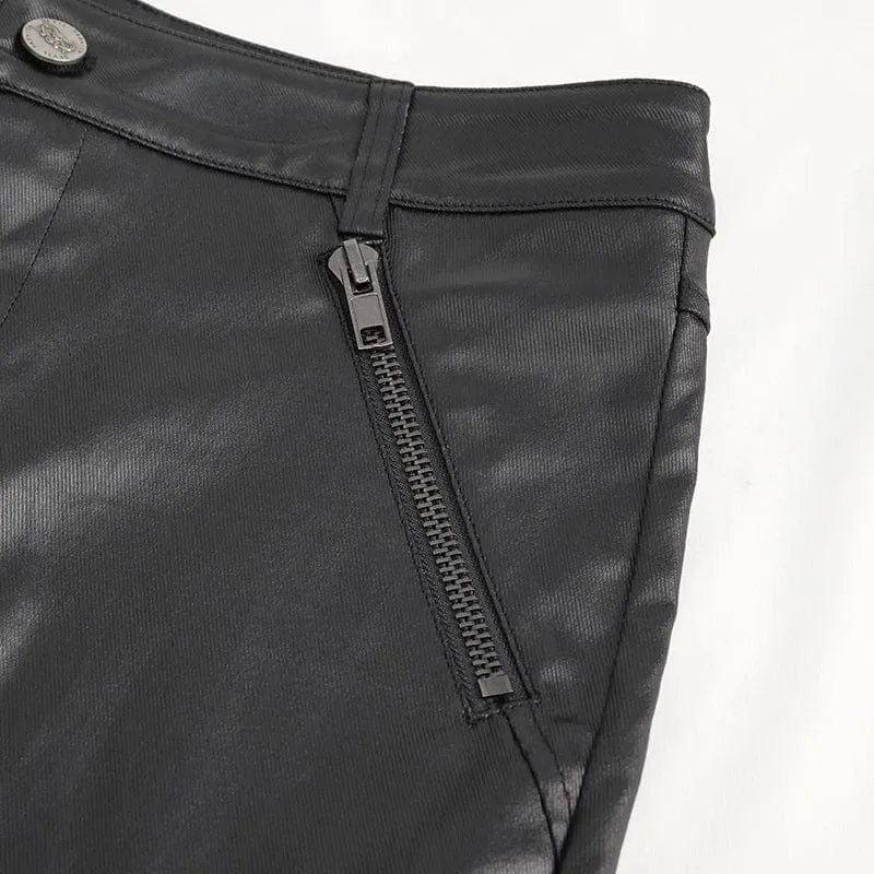 Herren-Punk-Hose mit Nieten und Schnürung
