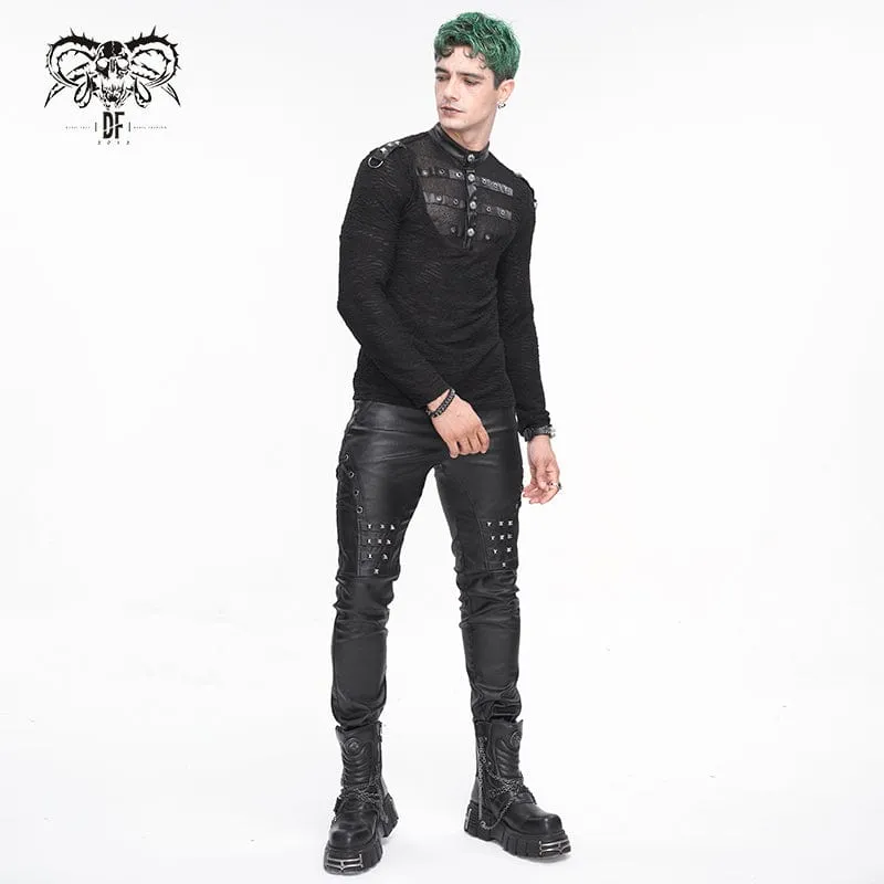 Herren-Punk-Hose mit Nieten und Schnürung