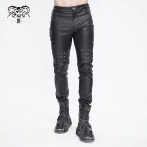 Herren-Punk-Hose mit Nieten und Schnürung