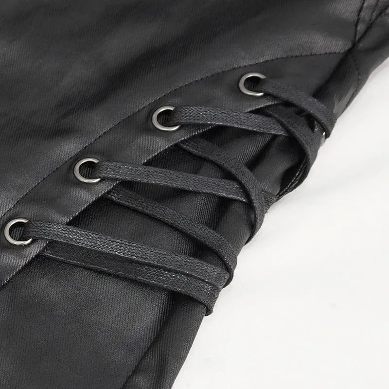 Herren-Punk-Hose mit Nieten und Schnürung