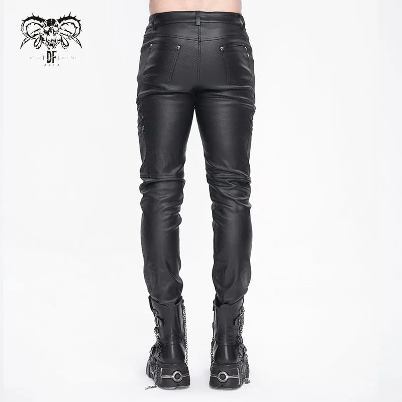 Herren-Punk-Hose mit Nieten und Schnürung