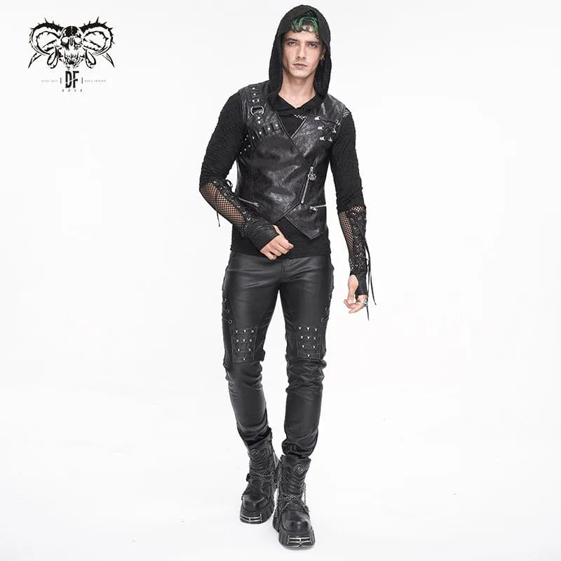 Herren-Punk-Hose mit Nieten und Schnürung