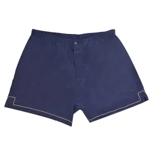 Herren Seiden Boxershorts in Marineblau