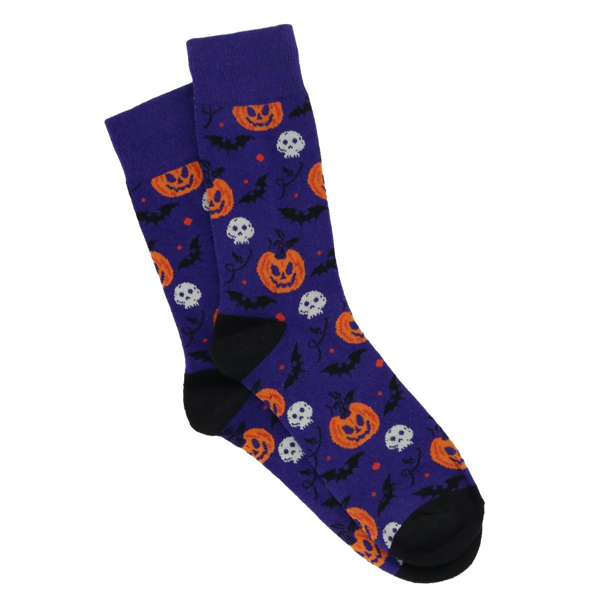 Herren Grusel Halloween Kürbis Fledermäuse und Totenkopf Novelty Socken (1 Paar)