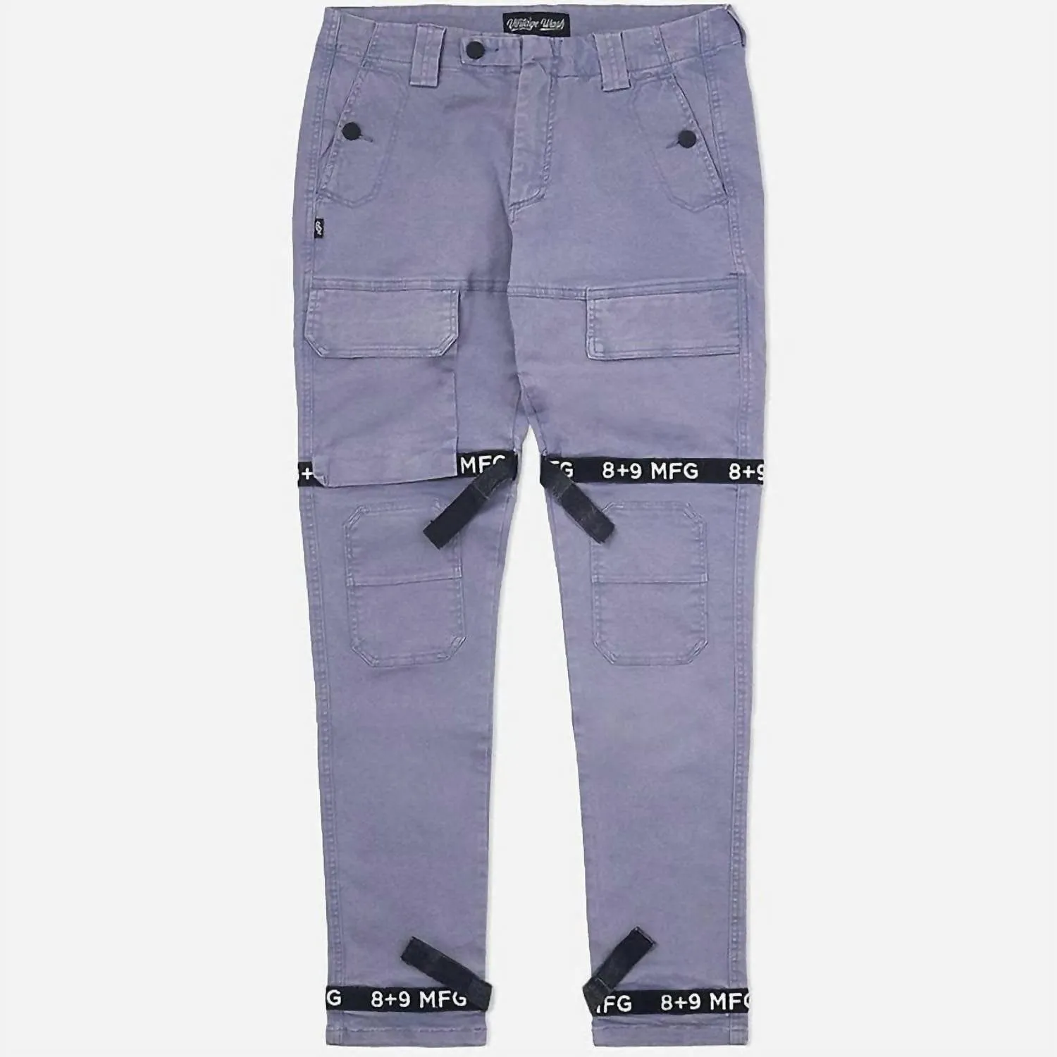 Herren Vintage Utility-Hose mit Trägern in Vintage-Blau