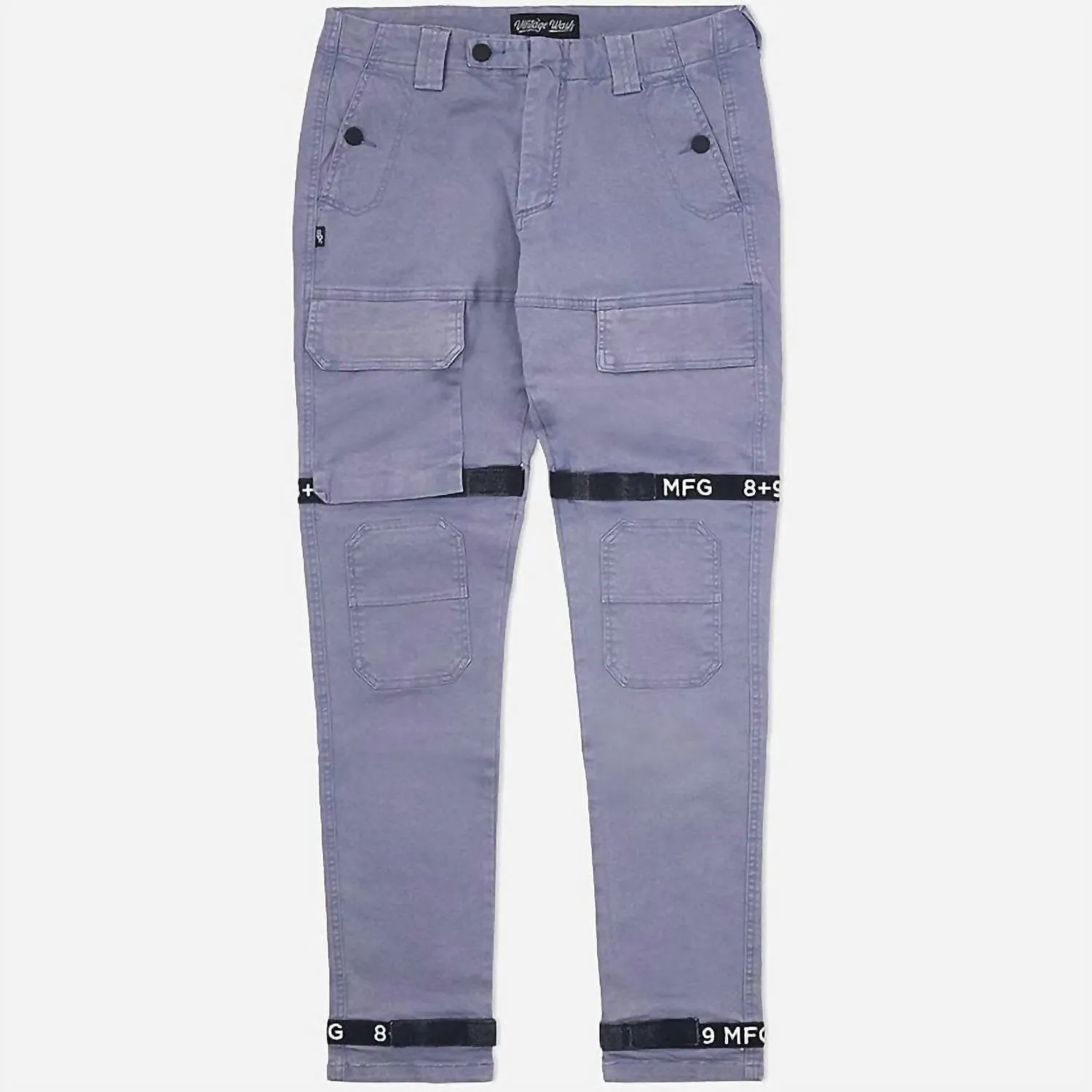 Herren Vintage Utility-Hose mit Trägern in Vintage-Blau