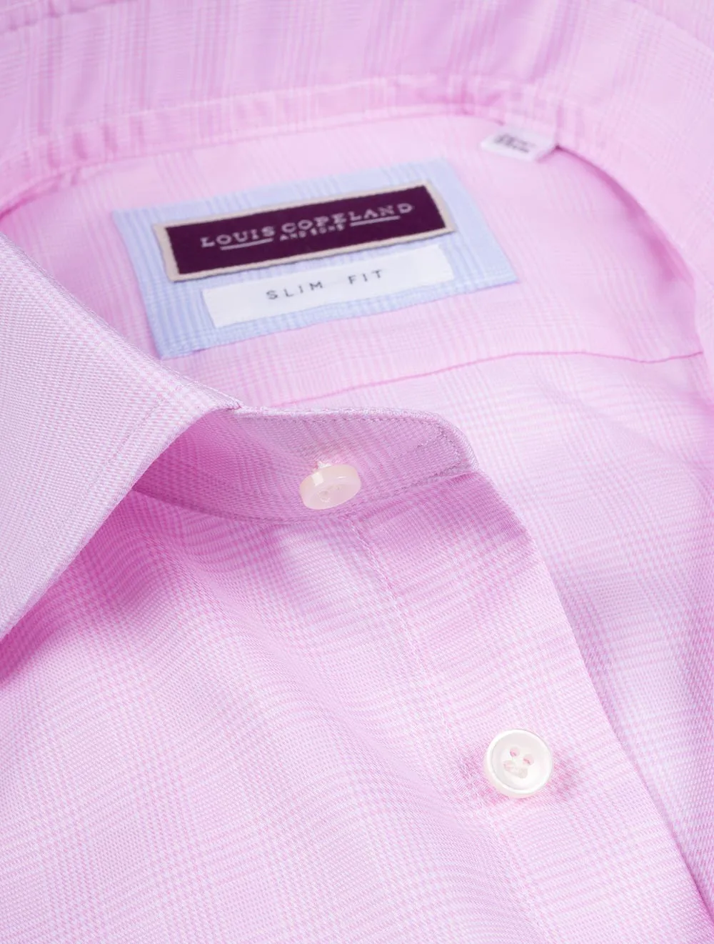 Montana Slim Fit Check Hemd Pink