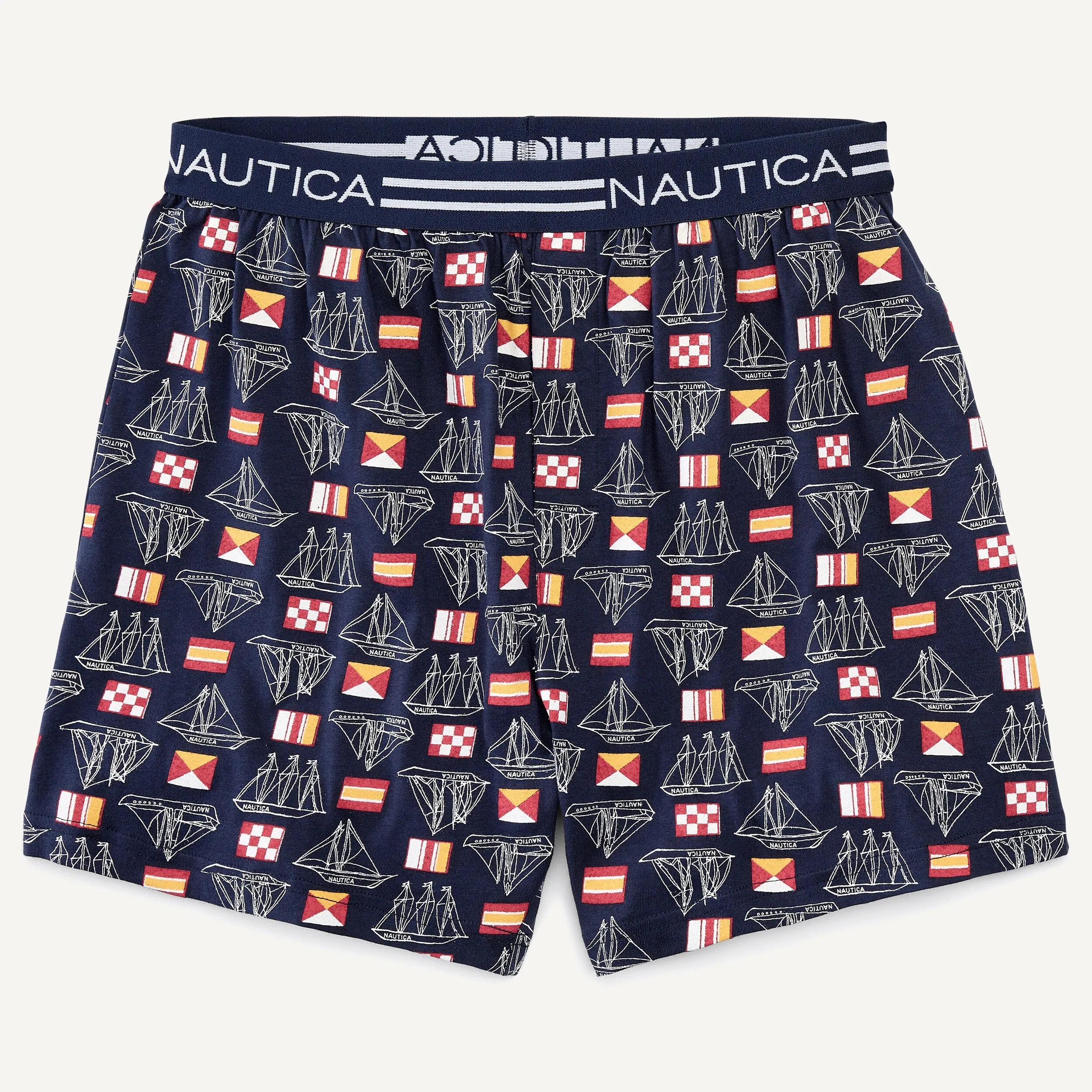 Nautica Herren Boxershorts mit Segelboot-Print