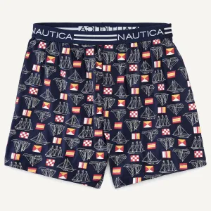 Nautica Herren Boxershorts mit Segelboot-Print