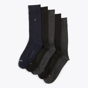 Nautica Herren Rippen-Streifen Socken, 5er-Pack