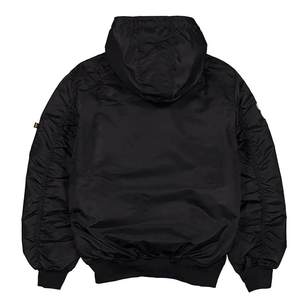 NBA x Alpha Industries Herren Chicago Bulls Schwarze Kapuzen-Bomberjacke New Era