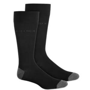Perry Ellis Portfolio H859601 Herren-Crewsocken Schwarz Rayon-Mix Logo MXX141