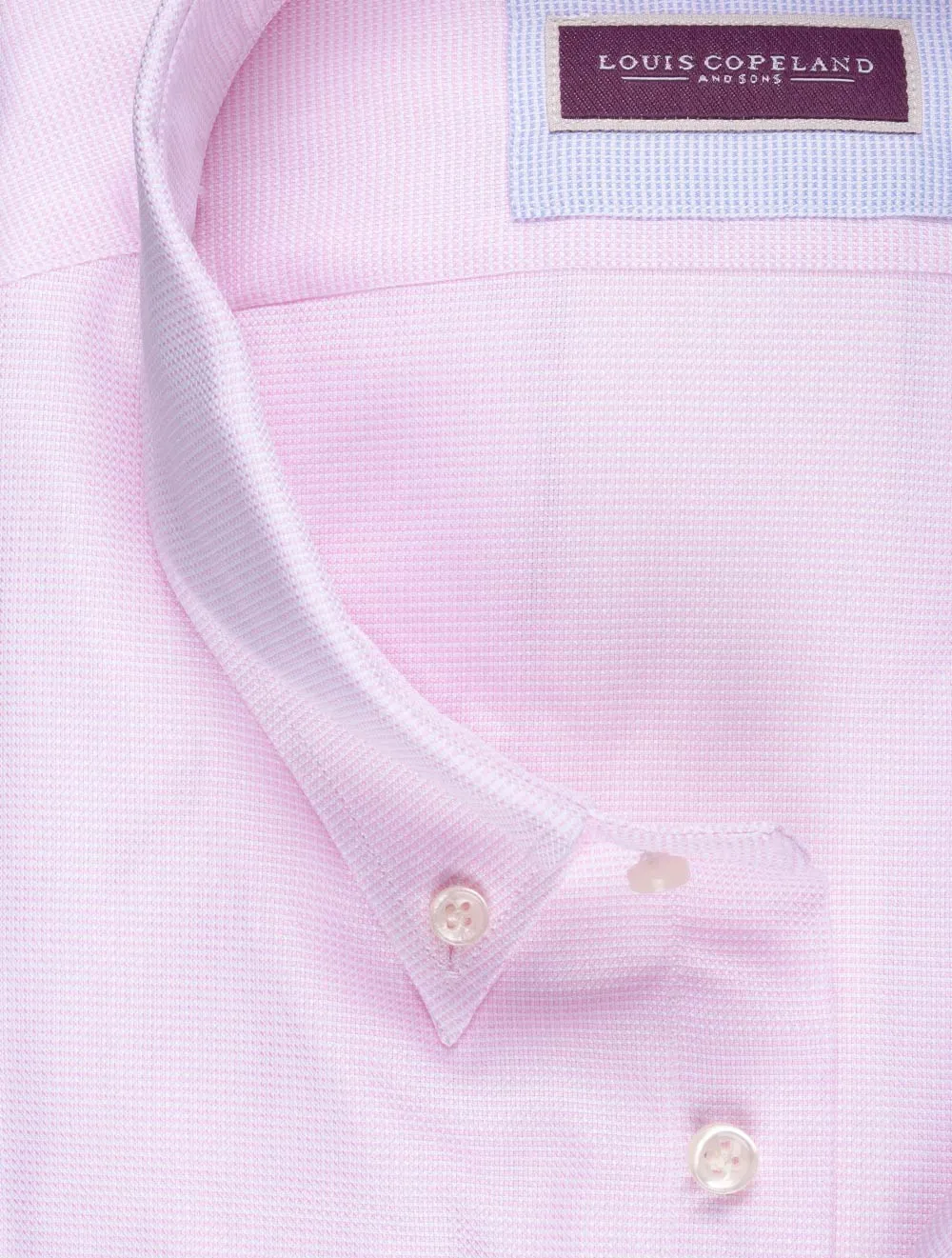 Stecknadelkopf-Hemd mit Brusttasche - Rosa