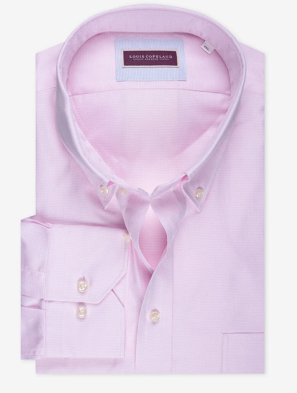 Stecknadelkopf-Hemd mit Brusttasche - Rosa