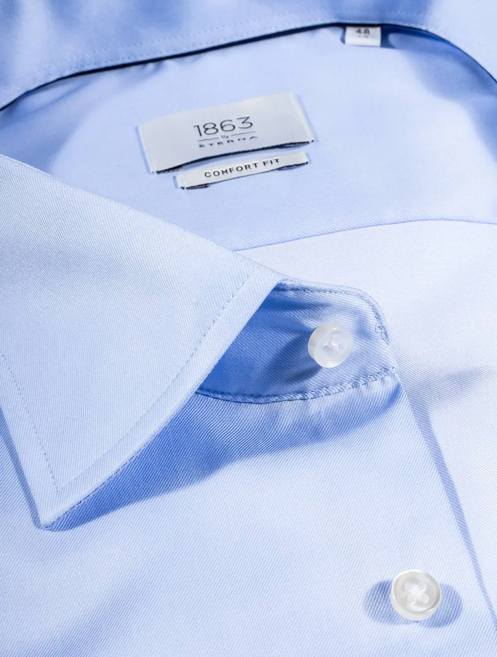 Einfaches Hemd mit Einfachbund in Blau