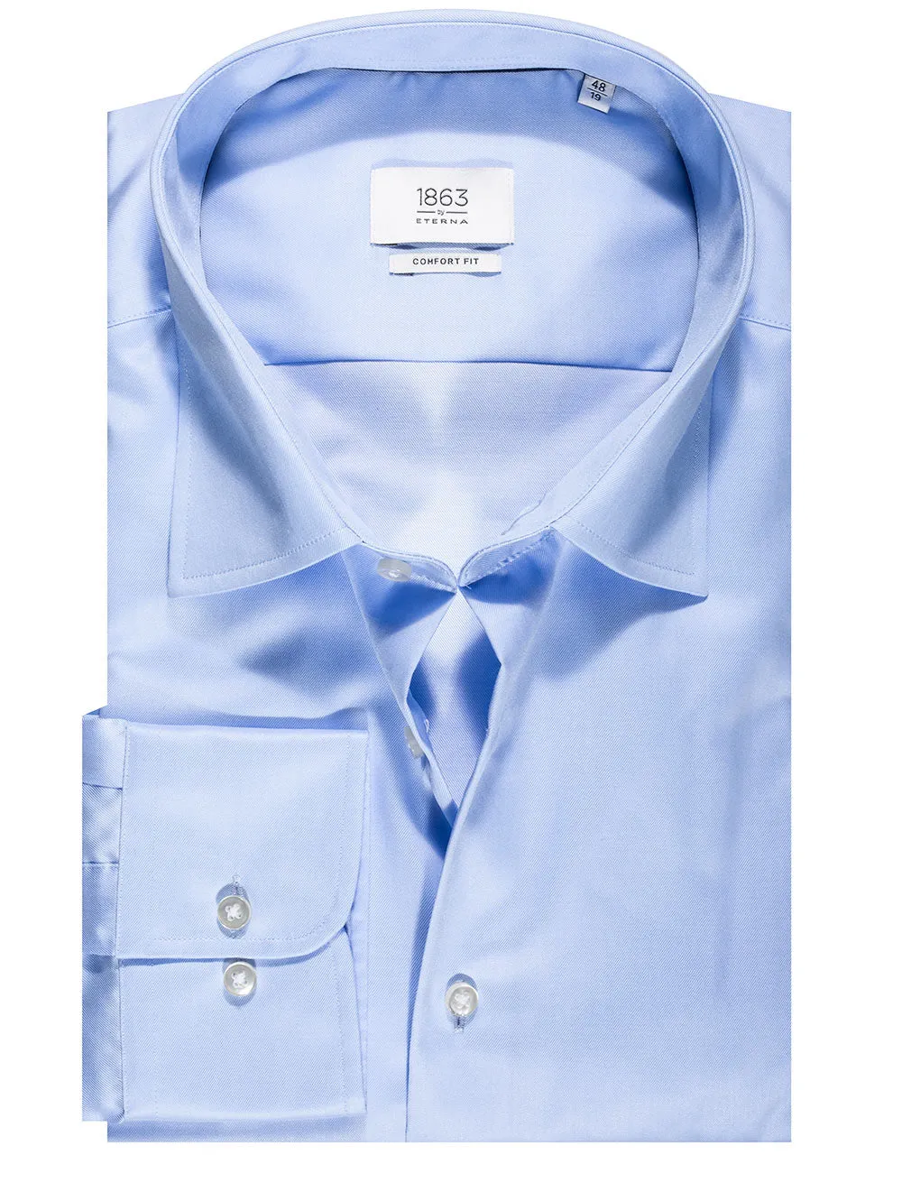 Einfaches Hemd mit Einfachbund in Blau