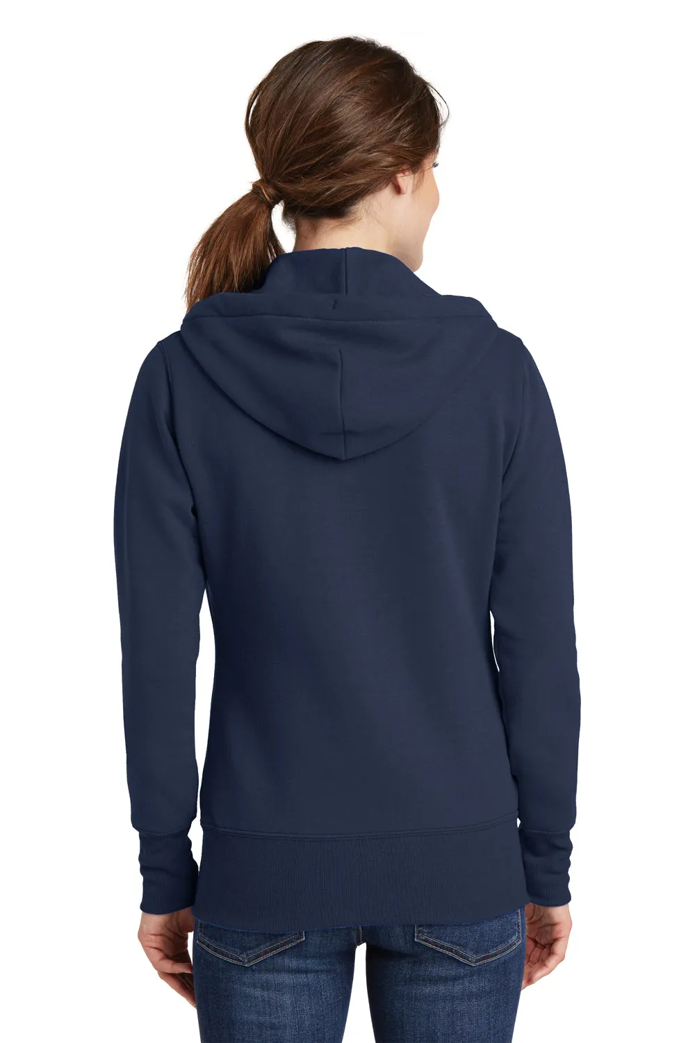 Port & Company Damen Core Pill Resistant Fleece Full Zip Kapuzenpullover Hoodie mit Taschen - Marineblau