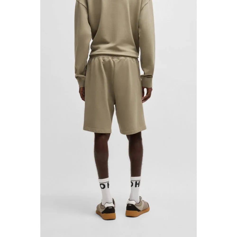 Lockere Baumwoll-Terry-Shorts mit Logo-Print