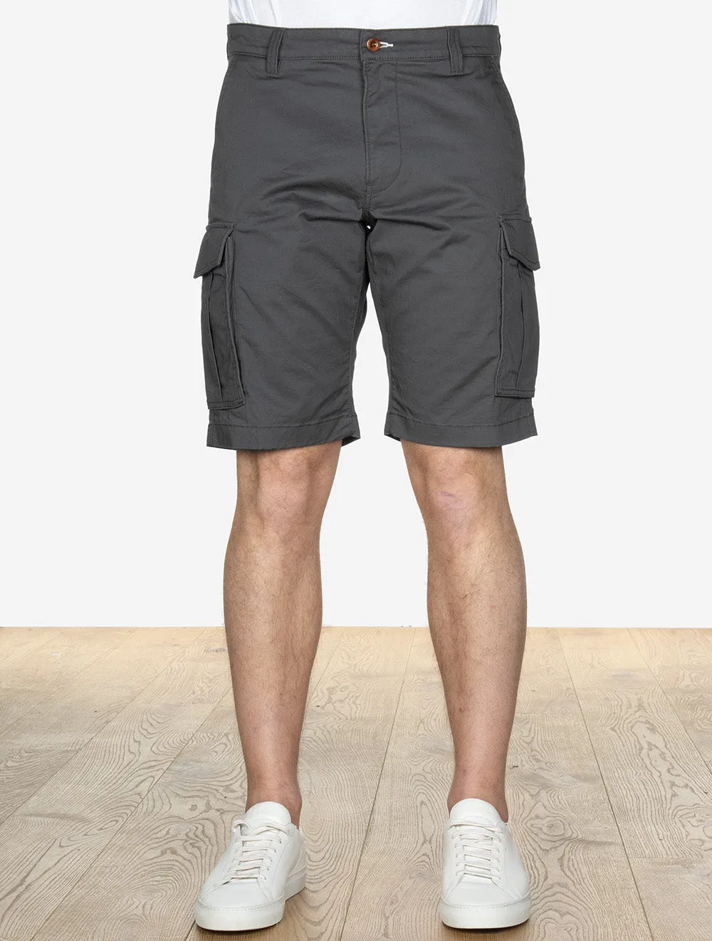 Bequeme Cargo-Shorts aus Gabardine in Anthrazit