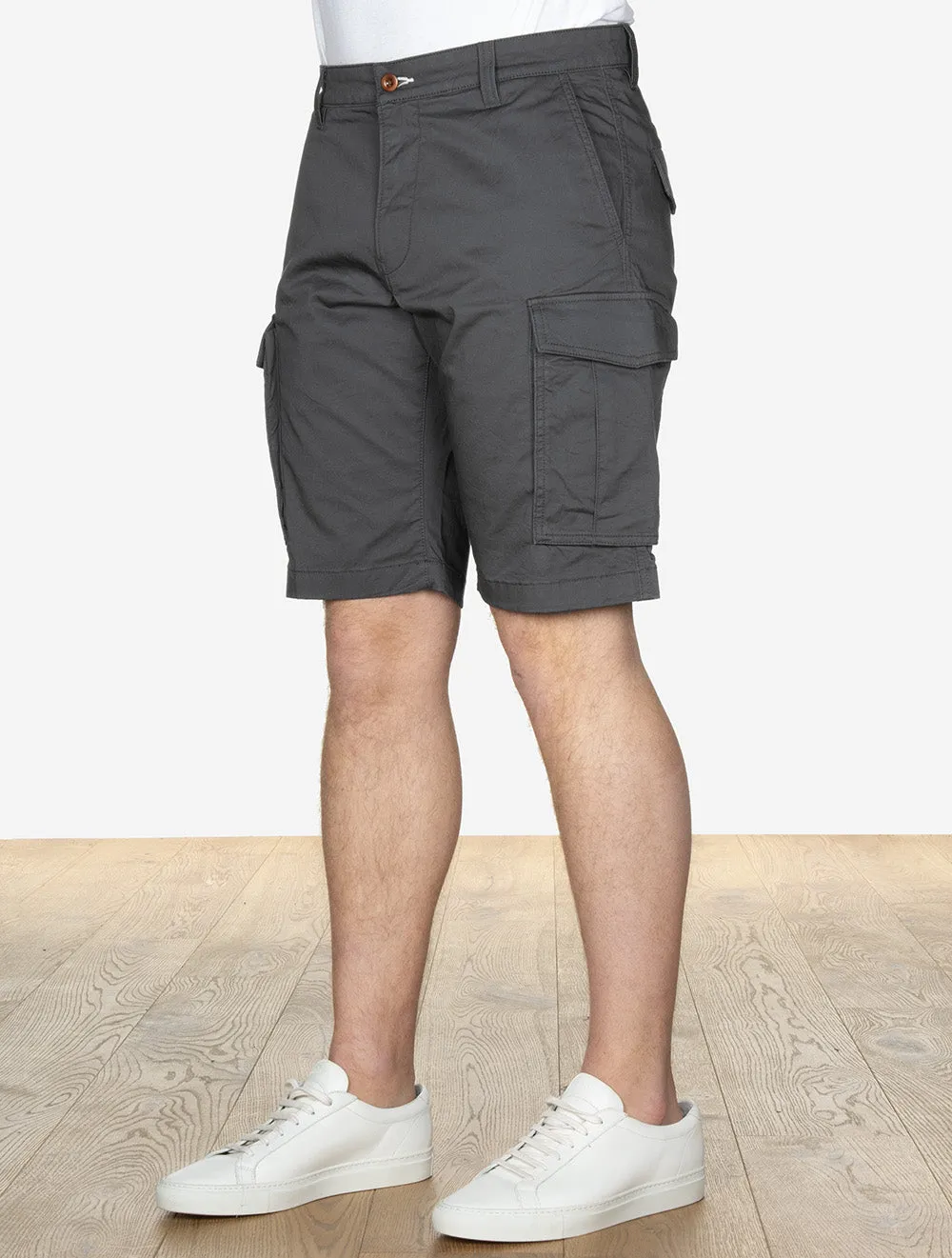 Bequeme Cargo-Shorts aus Gabardine in Anthrazit
