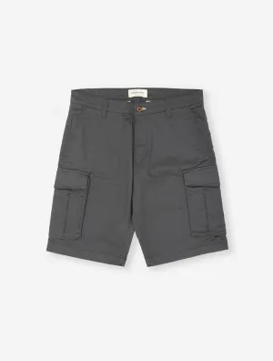 Bequeme Cargo-Shorts aus Gabardine in Anthrazit