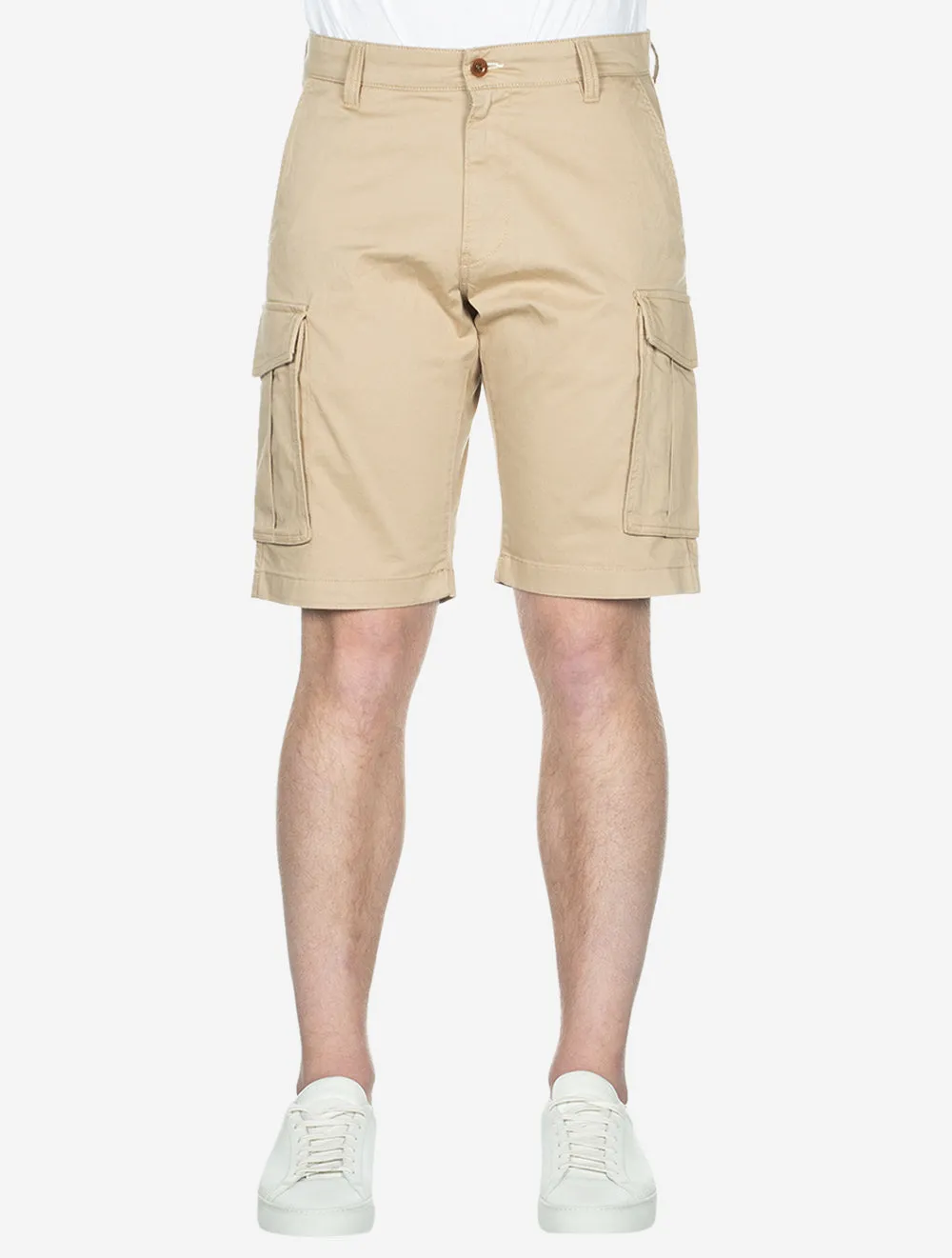 Bequeme Twill-Cargo-Shorts in Dunkelkhaki