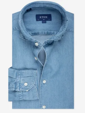 Schlankes Tencel-Denim-Hemd Denim