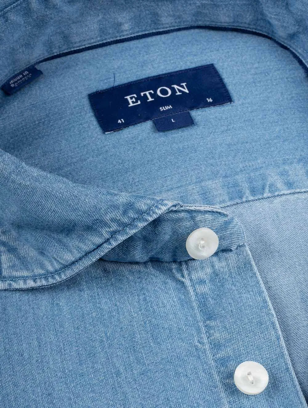 Schlankes Tencel-Denim-Hemd Denim