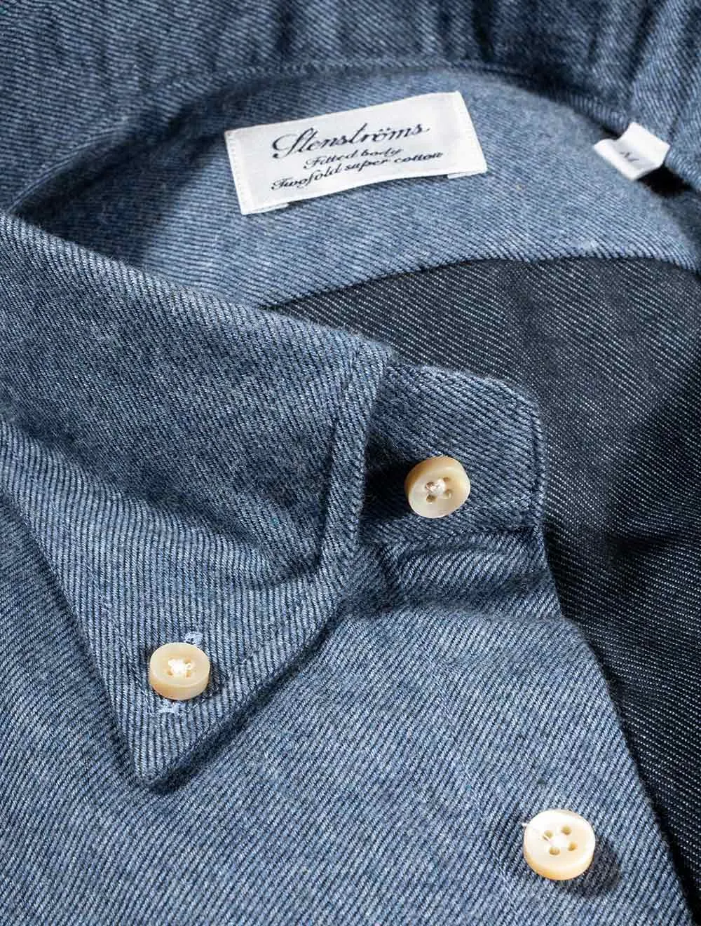 Weiches Baumwoll-Zweifach-Hemd Blau