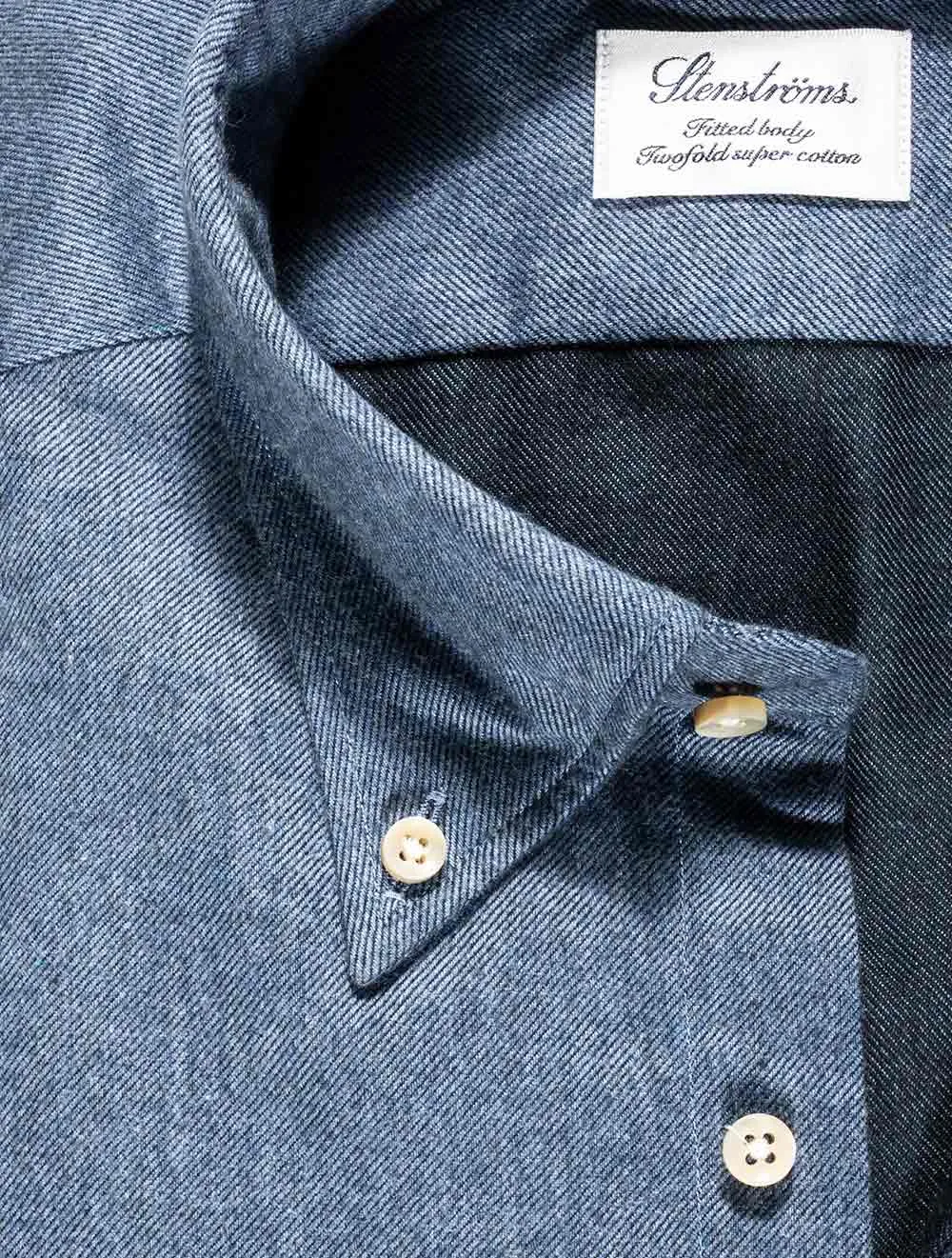 Weiches Baumwoll-Zweifach-Hemd Blau