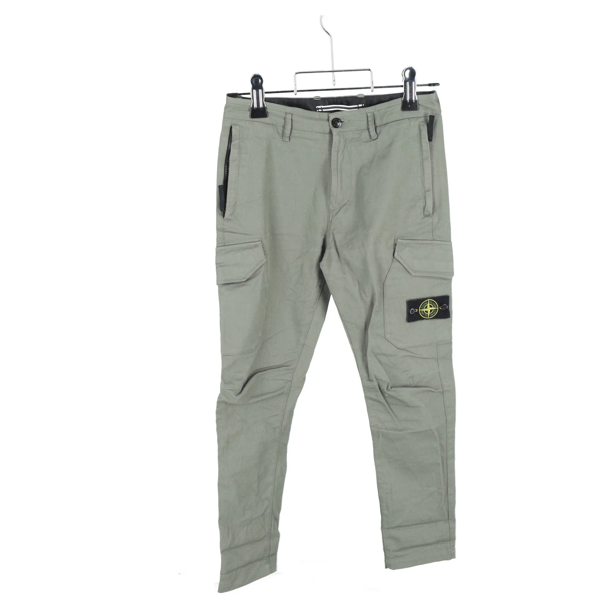 Stone Island Patch Logo Hose in Grün aus Baumwolle