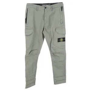 Stone Island Patch Logo Hose in Grün aus Baumwolle