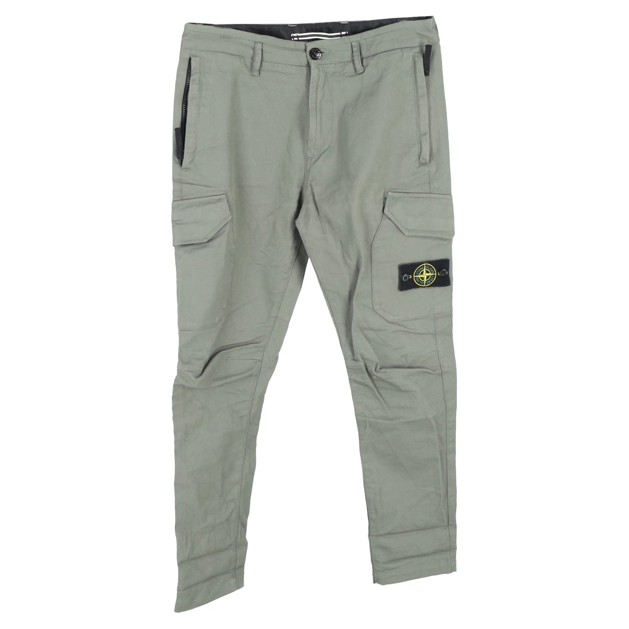 Stone Island Patch Logo Hose in Grün aus Baumwolle