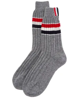 Thom Browne Rippenstrick-Mid-Calf-Kaschmir-Socken