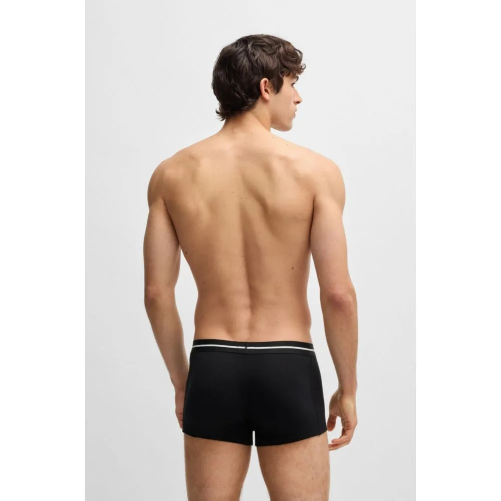 Dreierpack dehnbare Baumwoll-Boxershorts mit Logo-Bund