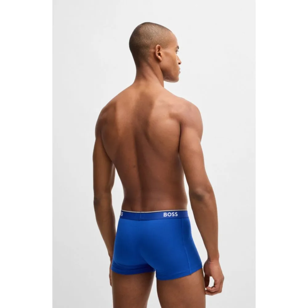 Dreierpack dehnbare Baumwoll-Slipshorts mit Logo-Bund