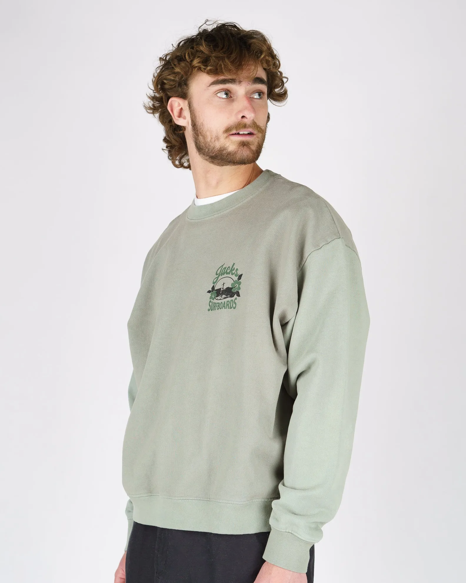 Tip Toe Heavyweight Crewneck - Salbei