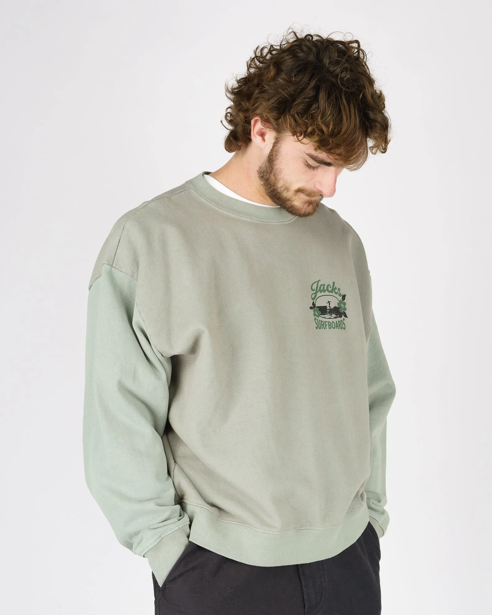 Tip Toe Heavyweight Crewneck - Salbei