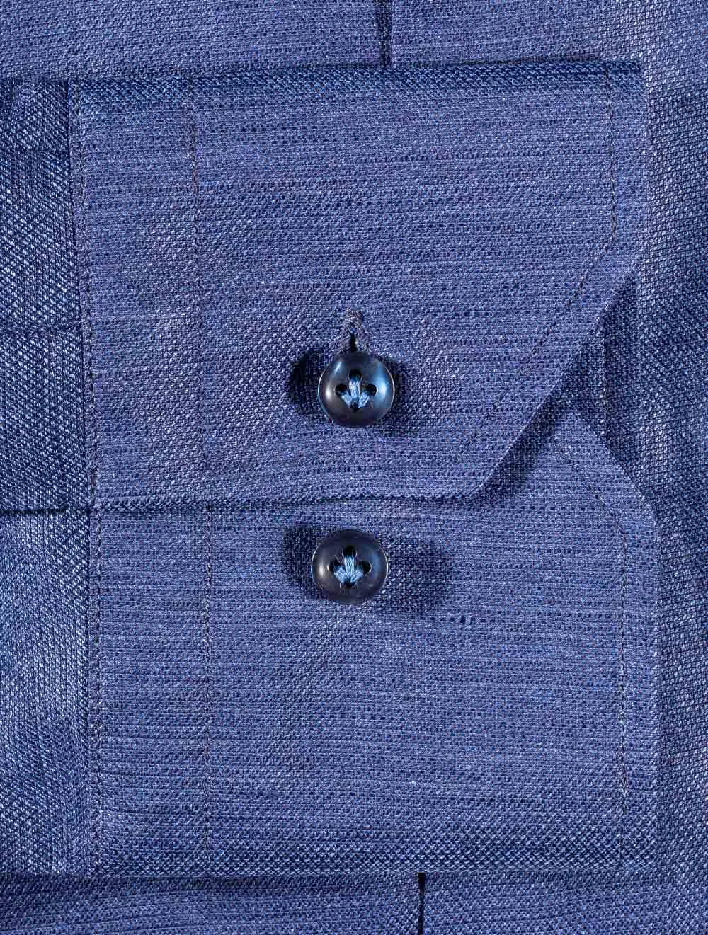 Volga Leinen-Mix Slim Fit Hemd Marineblau